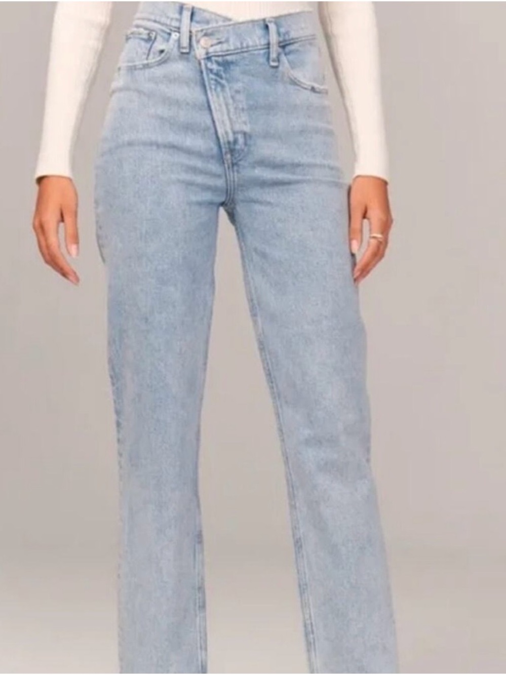 Abercrombie & Fitch The 90s Straight Ultra High Rise Jeans Crossover Waist - 14r